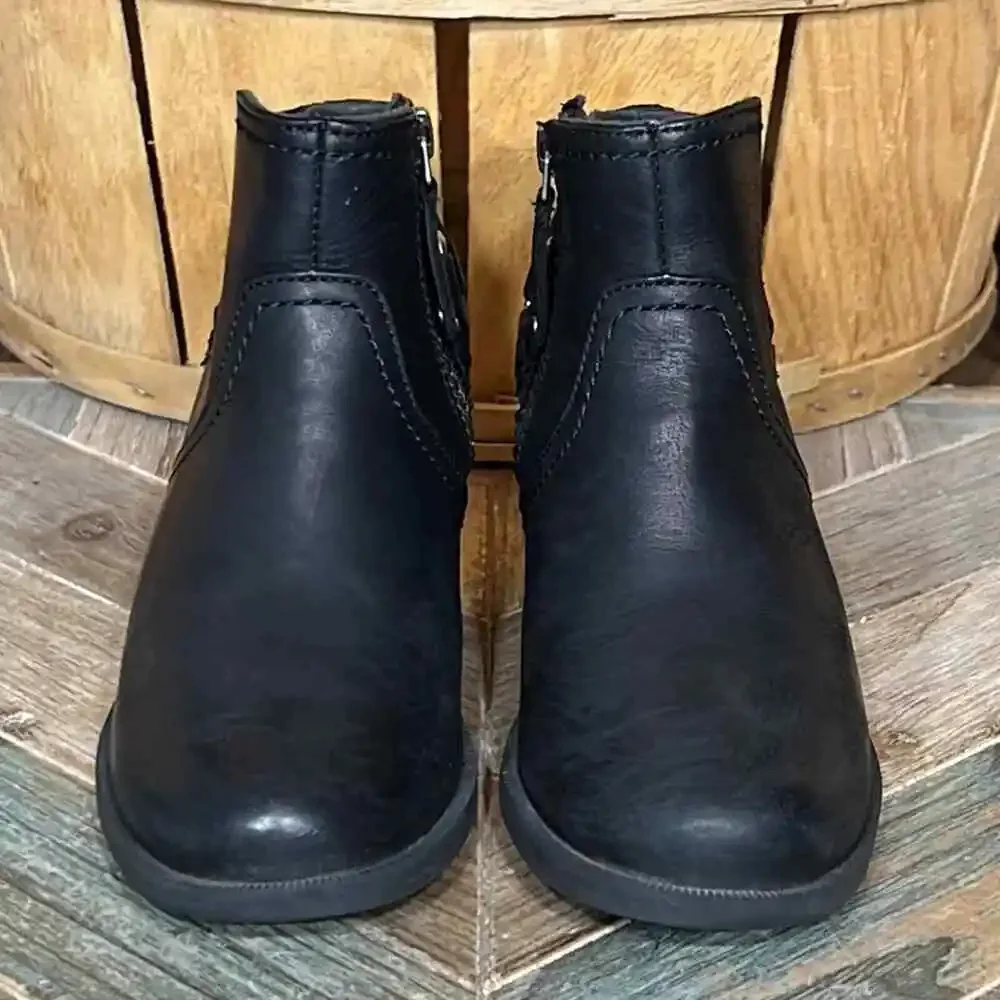 Teva Foxy Black Leather Waterproof 1017161 Zip-Up Ankle Boots Womens Size 5.5